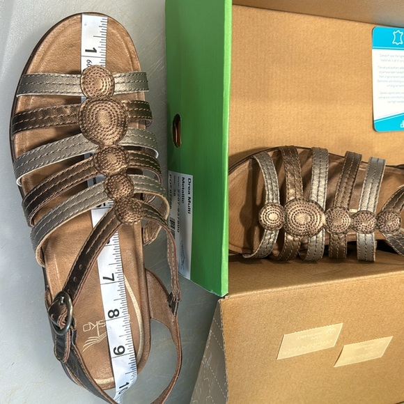 Dansko Drea Multi Metallic Wedge Leather Sandals Size 38 - Picture 15 of 15
